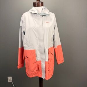 Marmot Women's Ski Jacket Rain Parka Gore Tex Sz M L Coral Gray Hiking Coat